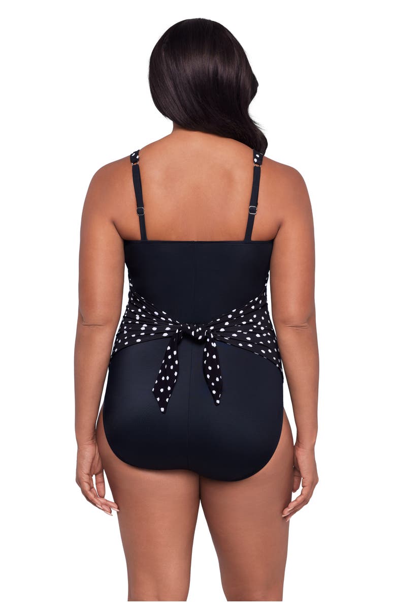 Trimshaper Amy Square Neck Back Tie One-Piece Control Swimsuit, Alternate, color, Confetti Dot