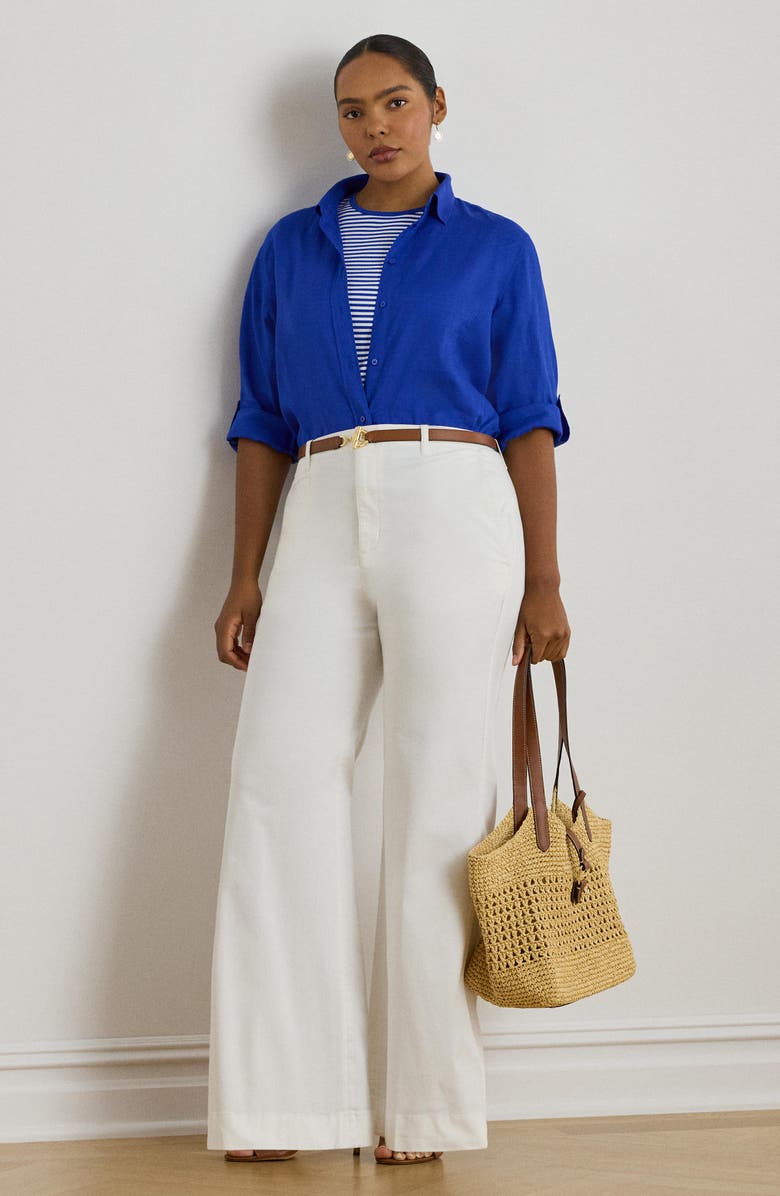 Lauren Ralph Lauren Linen Button-Up Shirt, Alternate, color, Cruise Royal