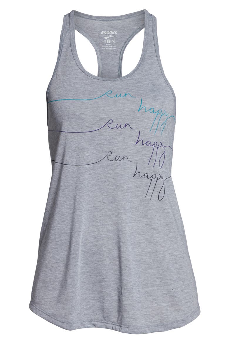 Distance Graphic Tank Top, Alternate, color, HEATHER ASH/ MULTI RUN HAPPY