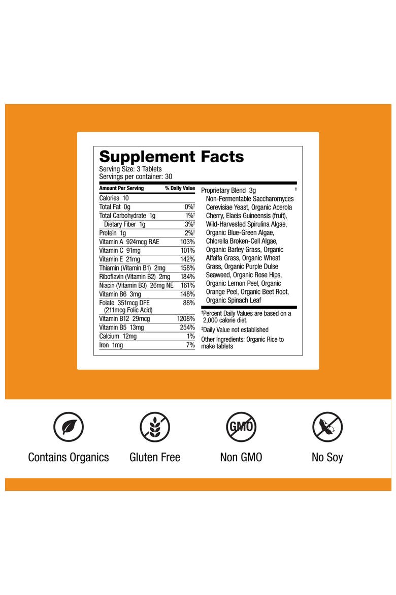 SuperFood 100 Supplement for Overall Wellness, Cellular Nutrition and Energy Support, Gluten-Free, Dairy-Free, Alternate, color, Brown