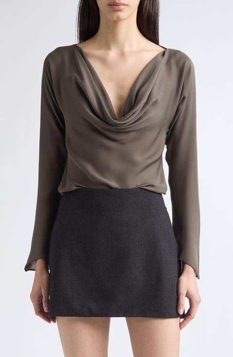 Wilka Cowl Neck Silk Georgette Top
