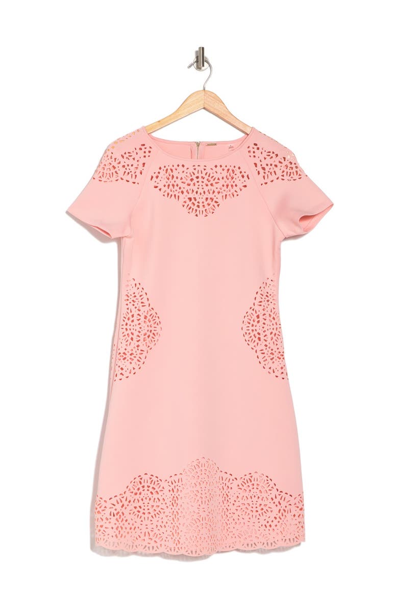 T Tahari Short Sleeve Fit & Flare Dress, Alternate, color, 