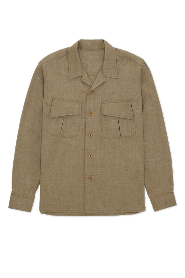 Fox Virgin Wool Overshirt, Main, color, OLIVE