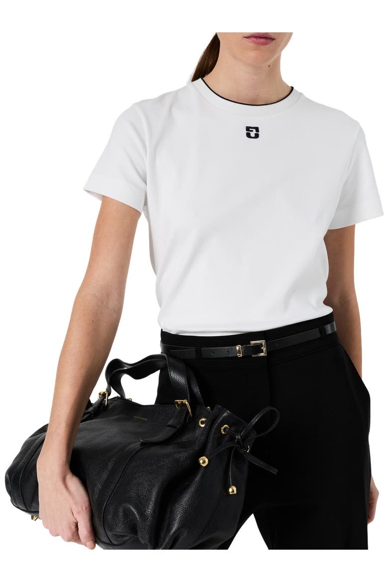 Maiane Monogram Logo T-Shirt, Alternate, color, White