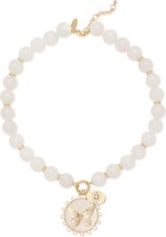 Ramy Brook Reva Butterfly Pendant Synthetic Turquoise Bead Necklace