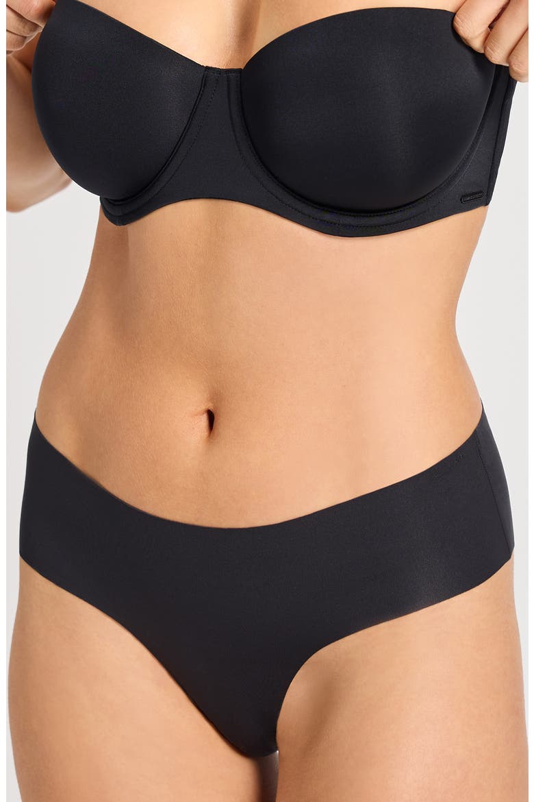Microfiber No-Show Hipster Briefs, Main, color, BLACK CAVIAR