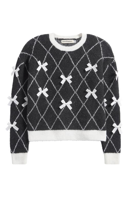COTTON EMPORIUM COTTON EMPORIUM KIDS' BOW EMBELLISHED CREWNECK SWEATER
