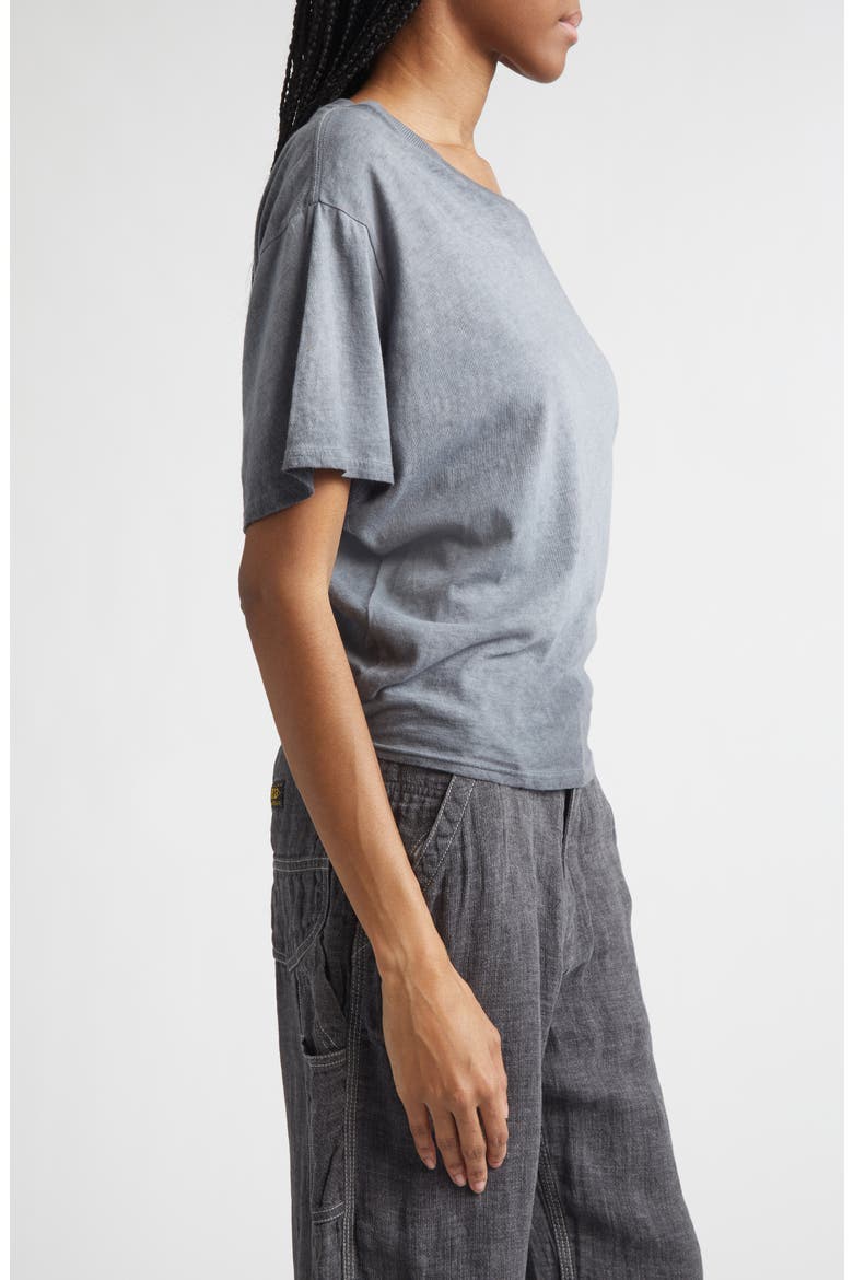 Tight Waist Cotton & Cashmere T-Shirt, Alternate, color, WASHED NAVY BLUE