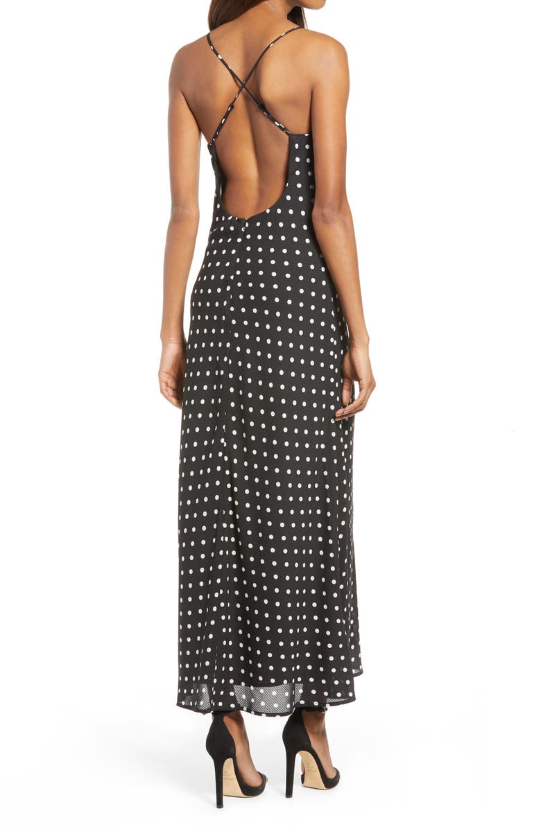 Bardot Dot Midi Dress, Alternate, color, 
