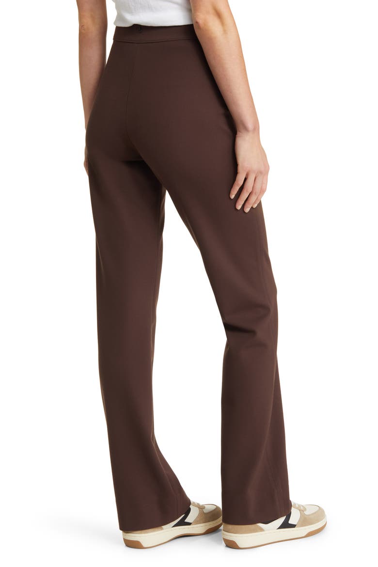 Irina High Waist Ponte Knit Pants, Alternate, color, BROWN