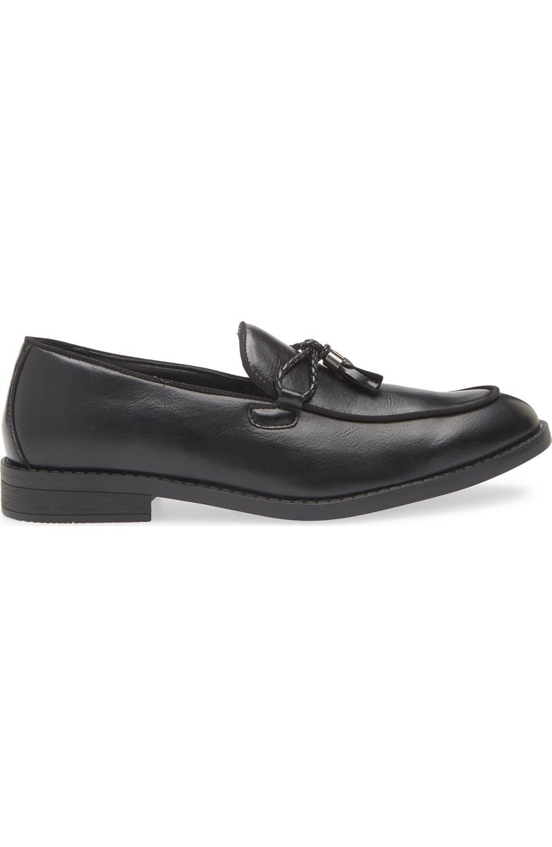 GEOFFREY BEENE Tassel Faux Leather Loafer, Alternate, color, Black
