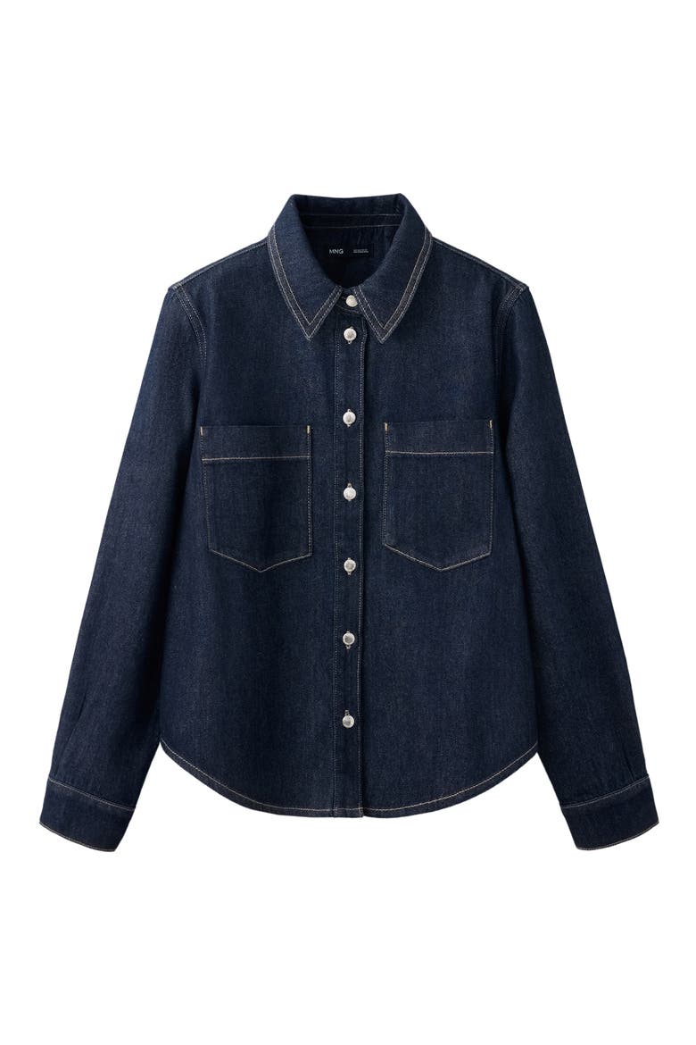 Button-Up Denim Shirt, Main, color, OPEN BLUE