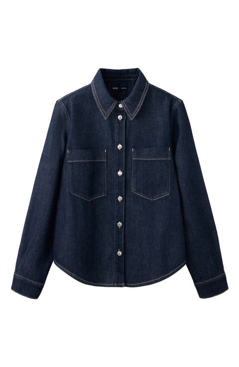 Button-Up Denim Shirt