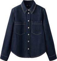 MANGO Button-Up Denim Shirt