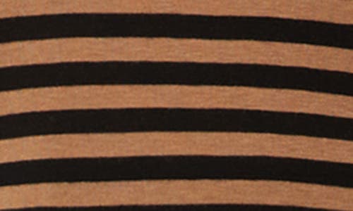 Mm By Max Mara Blasy Stripe Mock Neck Shirt In Brown
