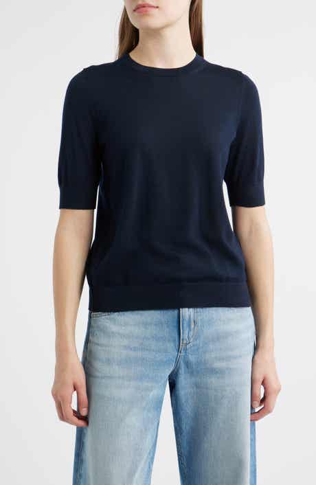 BOSS Farbella Short Sleeve Virgin Wool Sweater