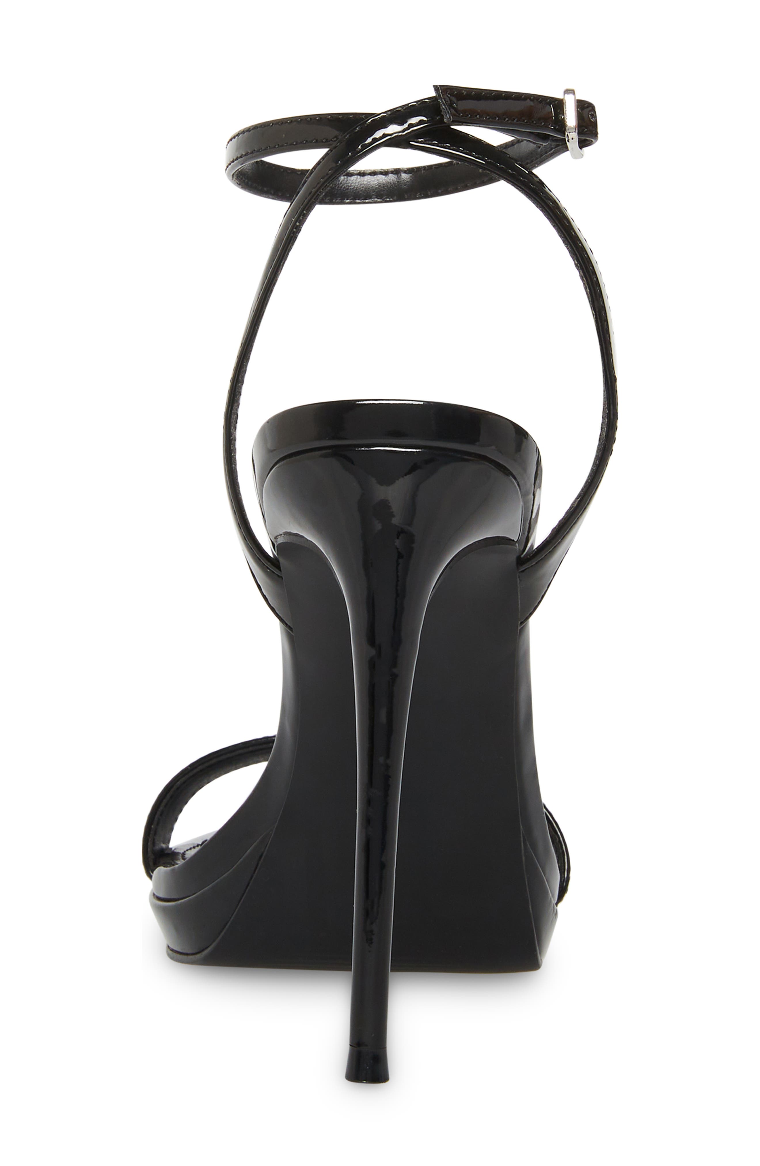 Steve Madden Wafer Ankle Strap Sandal, Alternate, color, Blk Patent