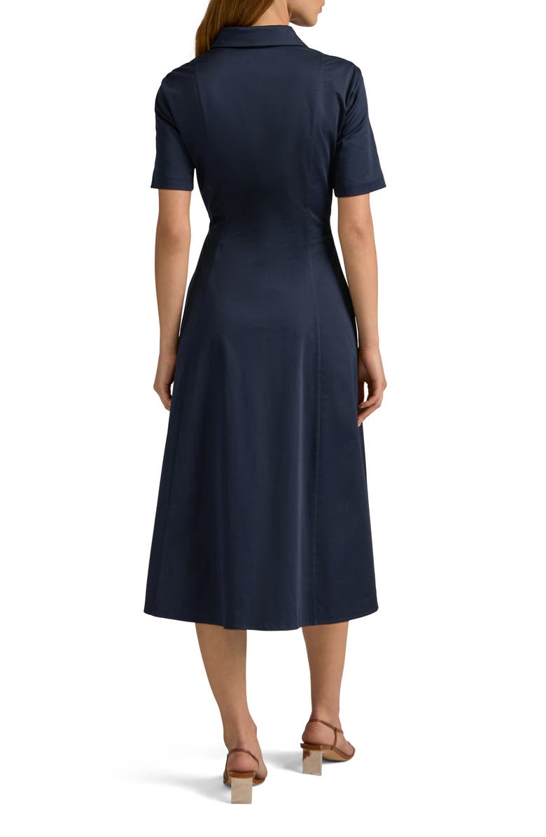Favorite Daughter Demure Stretch Cotton Shirtdress, Alternate, color, Navy