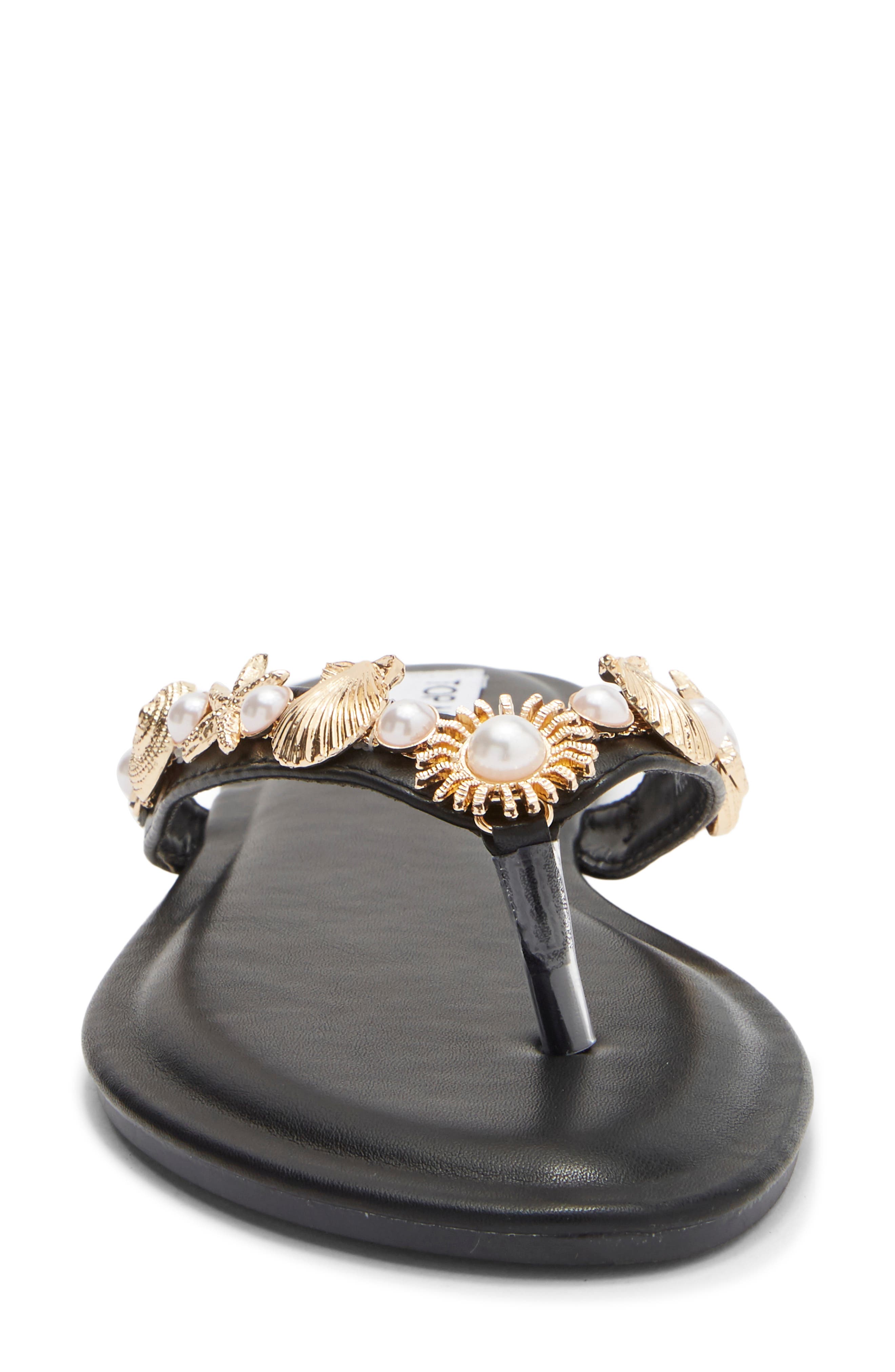 TOP MODA Robin Flip Flop, Alternate, color, Black Pu