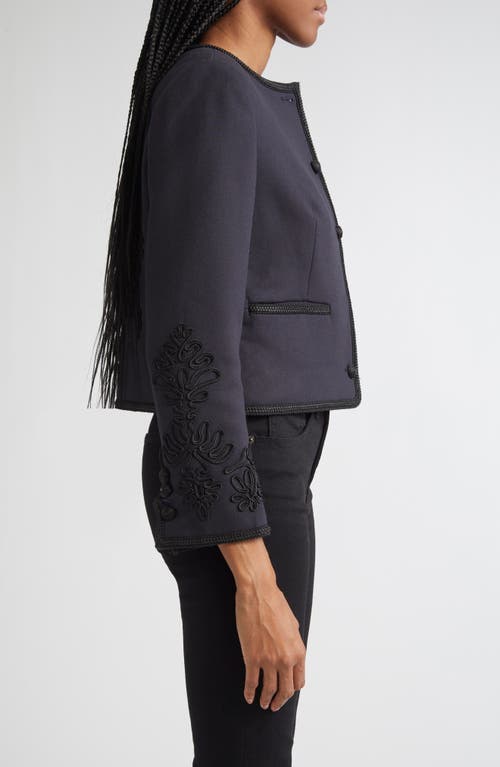 Veronica Beard Latrell Soutache Embroidered Jacket In Blue