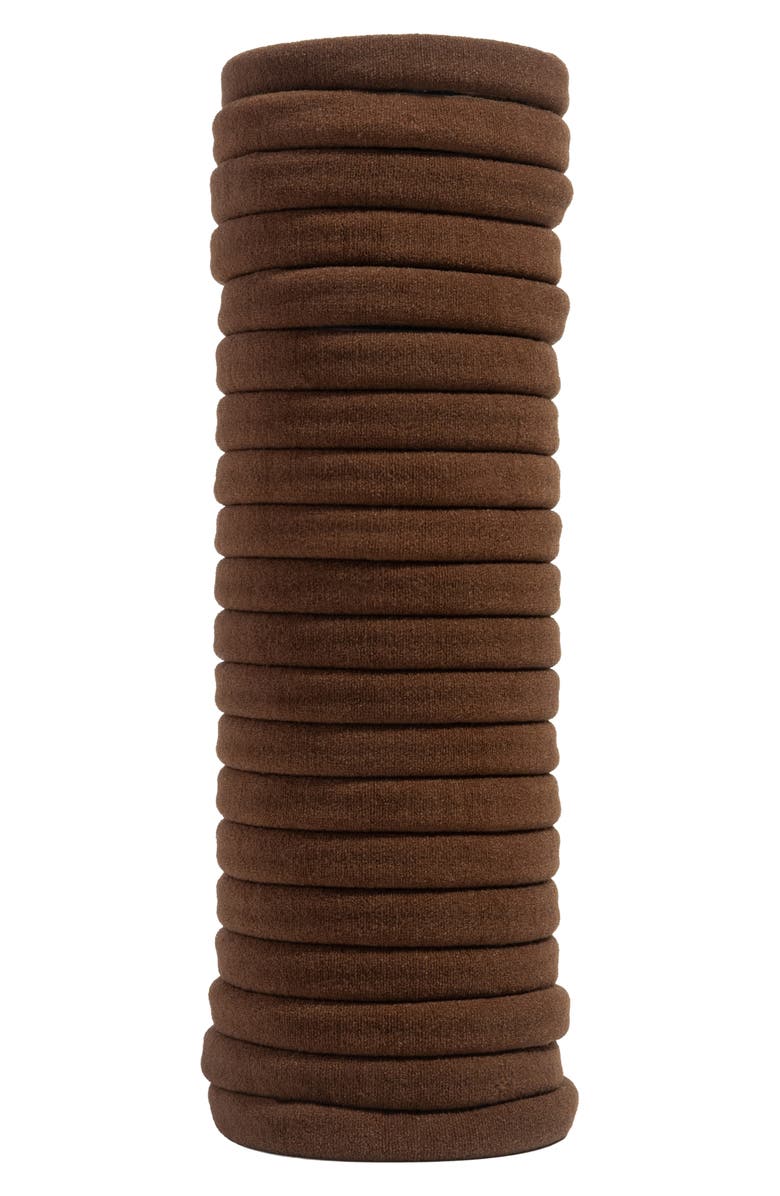 Kitsch 20-Piece Seamless Recycled Nylon Hair Tie, Alternate, color, Chocolate
