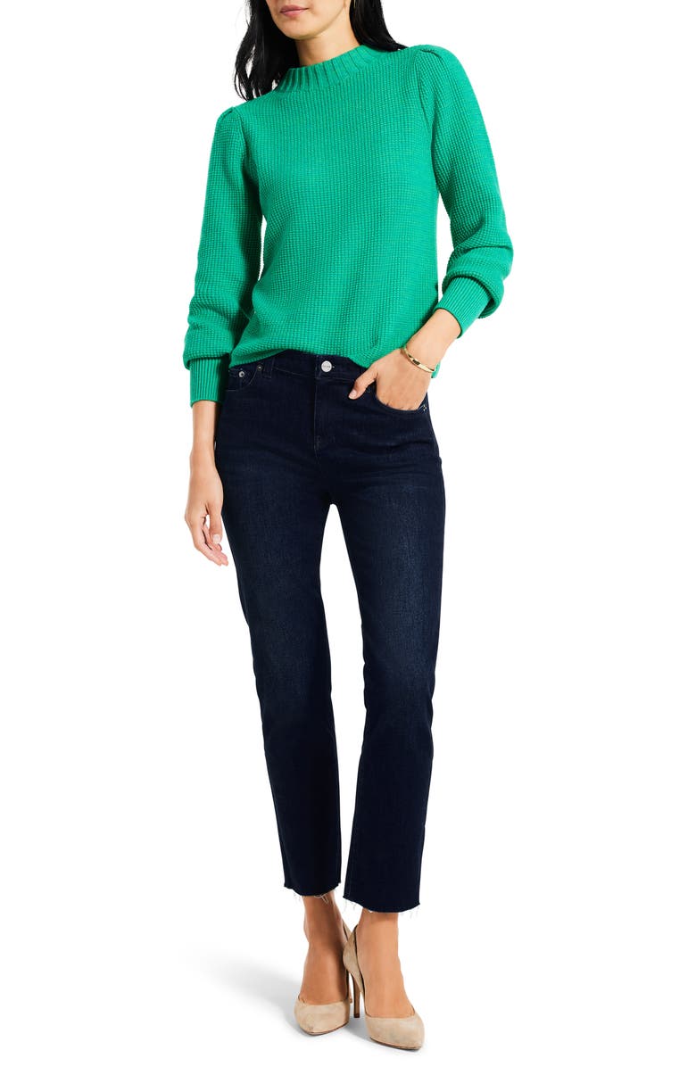 NIC+ZOE Puff Shoulder Waffle Stitch Sweater, Alternate, color,