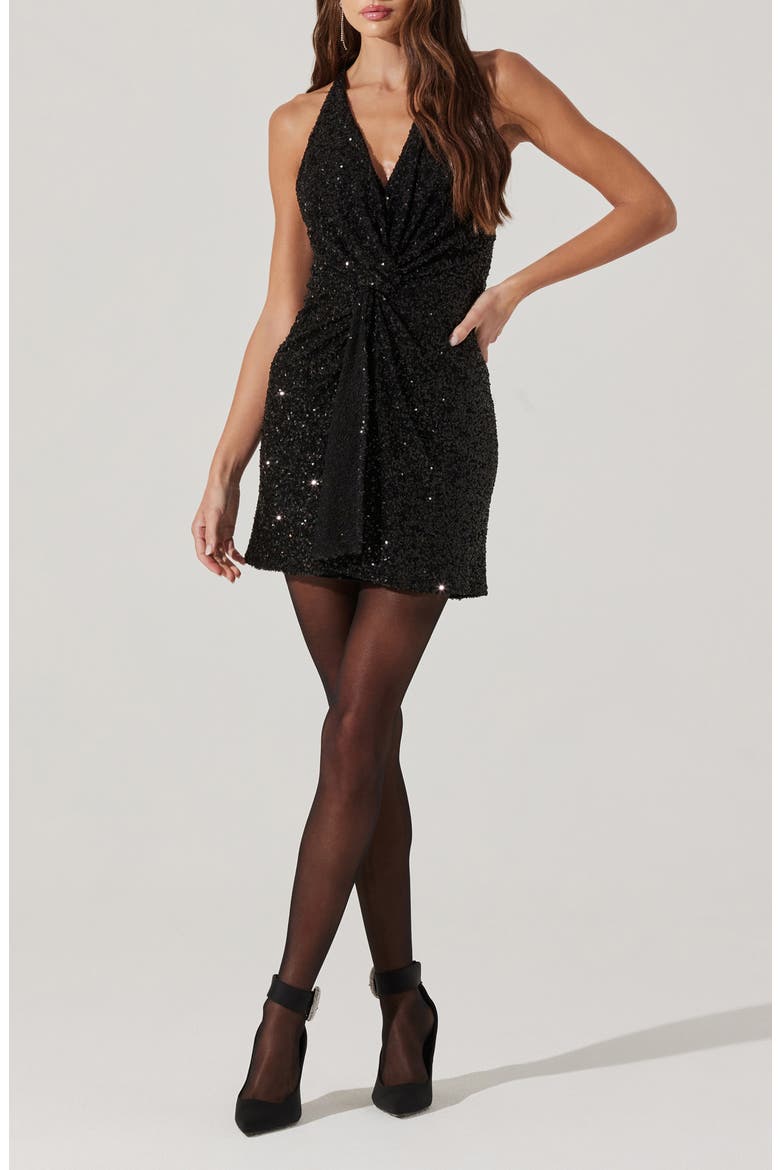 sequin twist front dress Sequin Twist Front Minidress (Women)