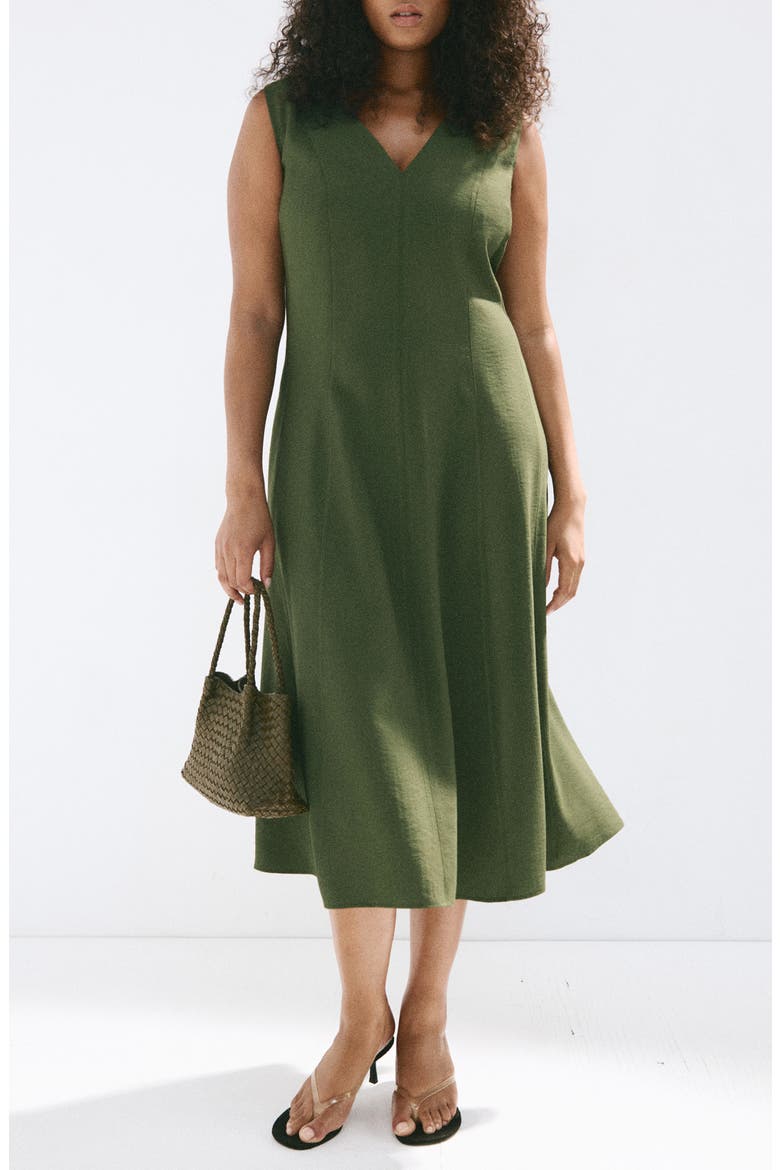 Sleeveless A-Line Maxi Dress, Main, color, KHAKI GREEN