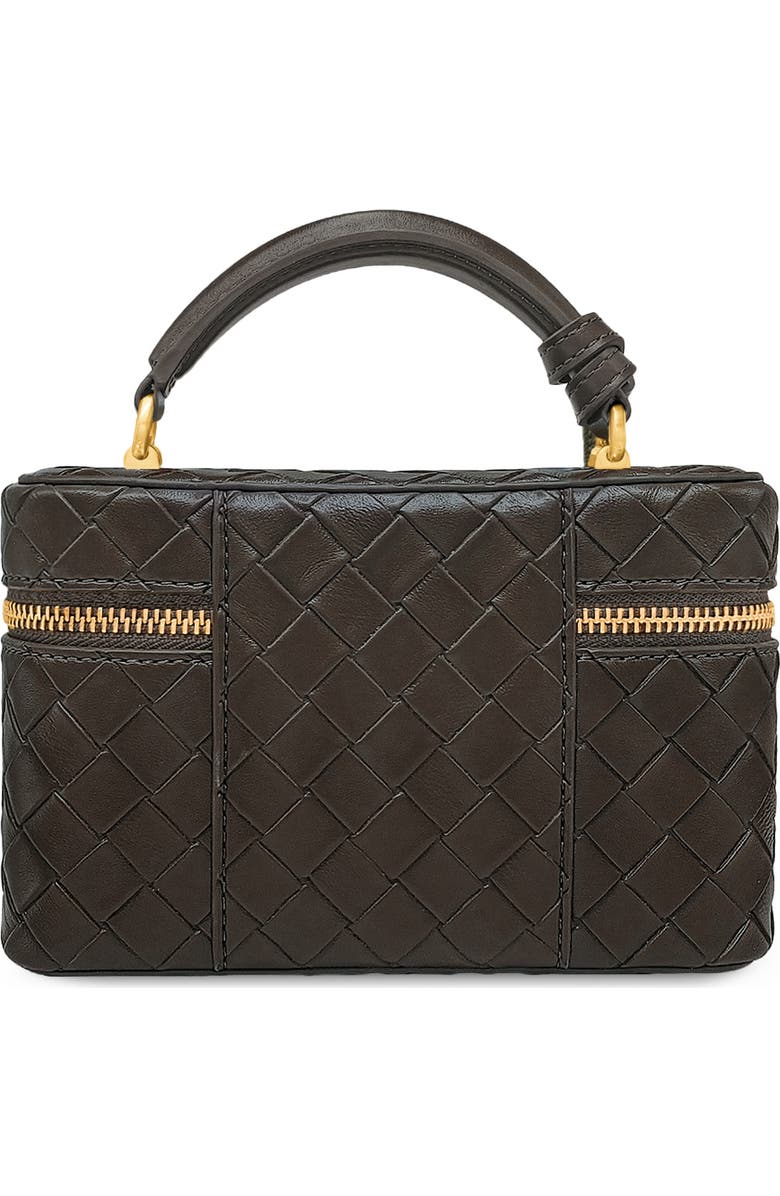 JW PEI Cleo Woven Faux Leather Top Handle Bag, Alternate, color, Dark Brown