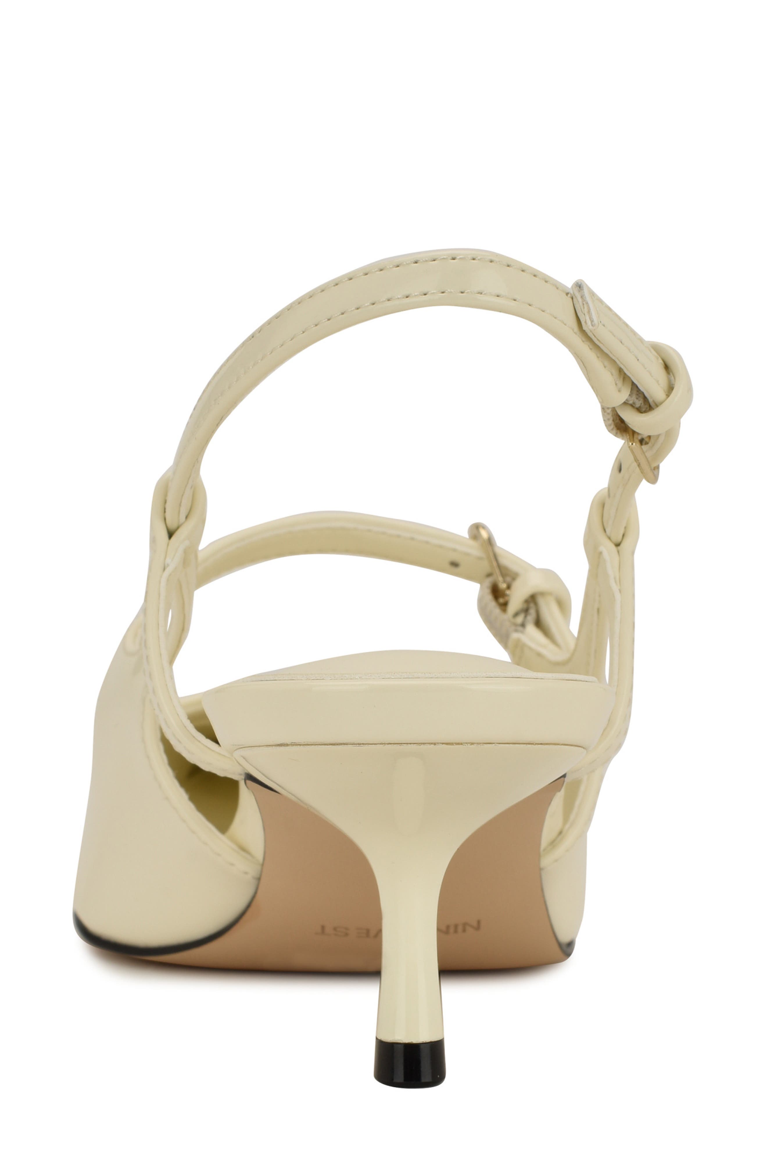 Nine West Amayo Slingback Pointed Toe Kitten Heel Pump, Alternate, color, Ivory