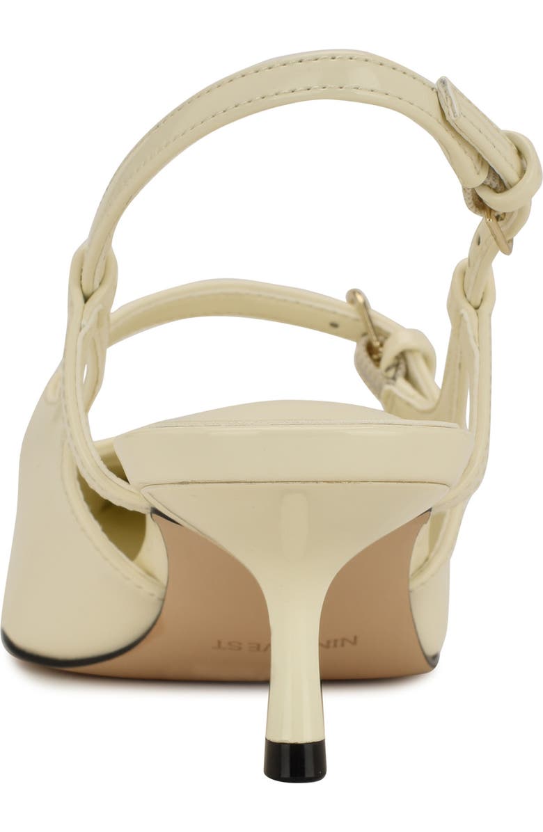 Nine West Amayo Slingback Pointed Toe Kitten Heel Pump, Alternate, color, Ivory