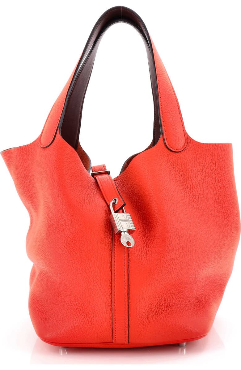 Pre-Owned Hermes Eclat Picotin Lock Bag Clemence MM, Main, color, Orange Poppy