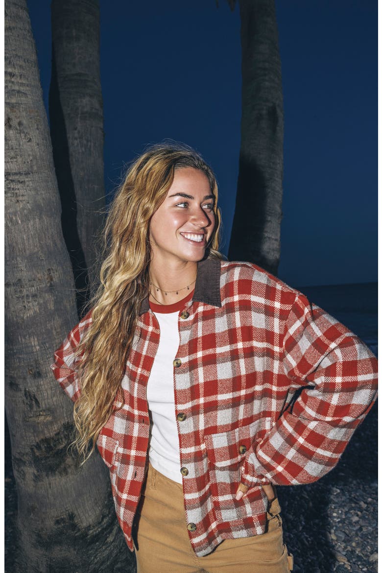 Nomad Plaid Shacket, Alternate, color, GOLDEN OAK