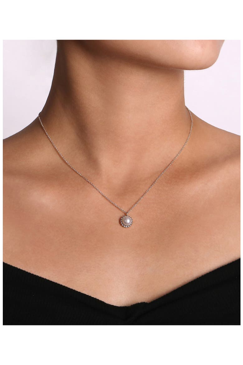 Bujukan Pearl Pendant Sterling Silver Necklace, Alternate, color, STERLING SILVER