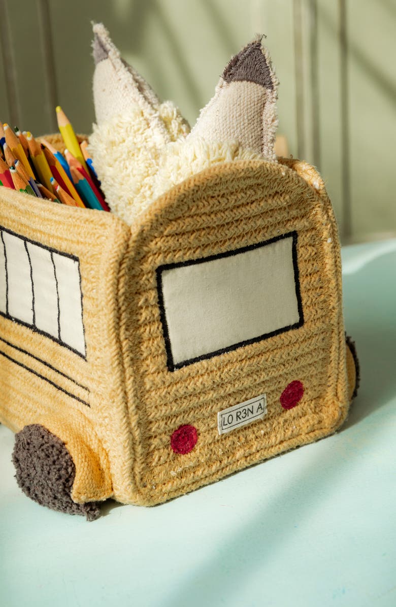 Lorena Canals Bus Mini Basket, Alternate, color, Yellow