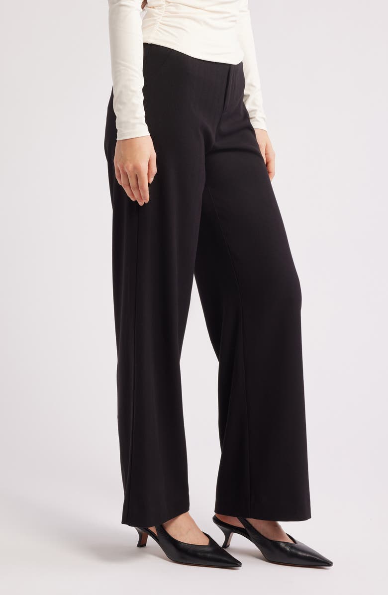 Reformation Vida Relaxed Fit Low Rise Pants, Alternate, color, Black