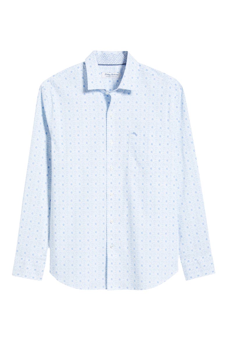 Sarasota Stretch Island Medallion IslandZone® Button-Up Shirt, Alternate, color, BLUE LAPIS