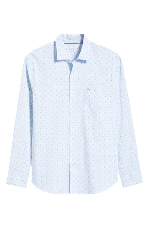 Sarasota Stretch Island Medallion IslandZone® Button-Up Shirt