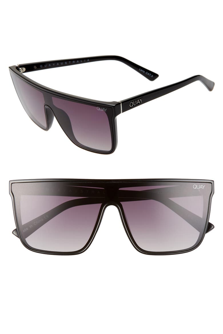 Night Fall 52mm Gradient Flat Top Sunglasses, Alternate, color, BLK SMK