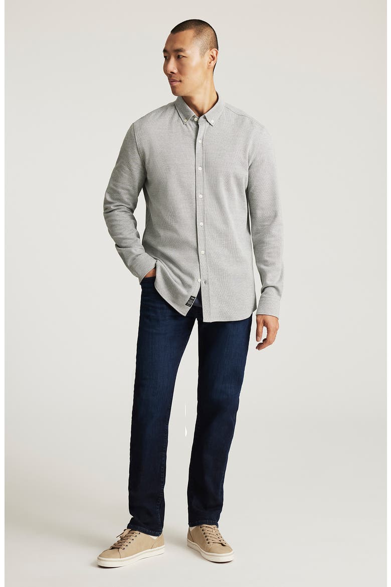 Textured Cotton Blend Button-Down Shirt, Alternate, color, URBAN CHIC