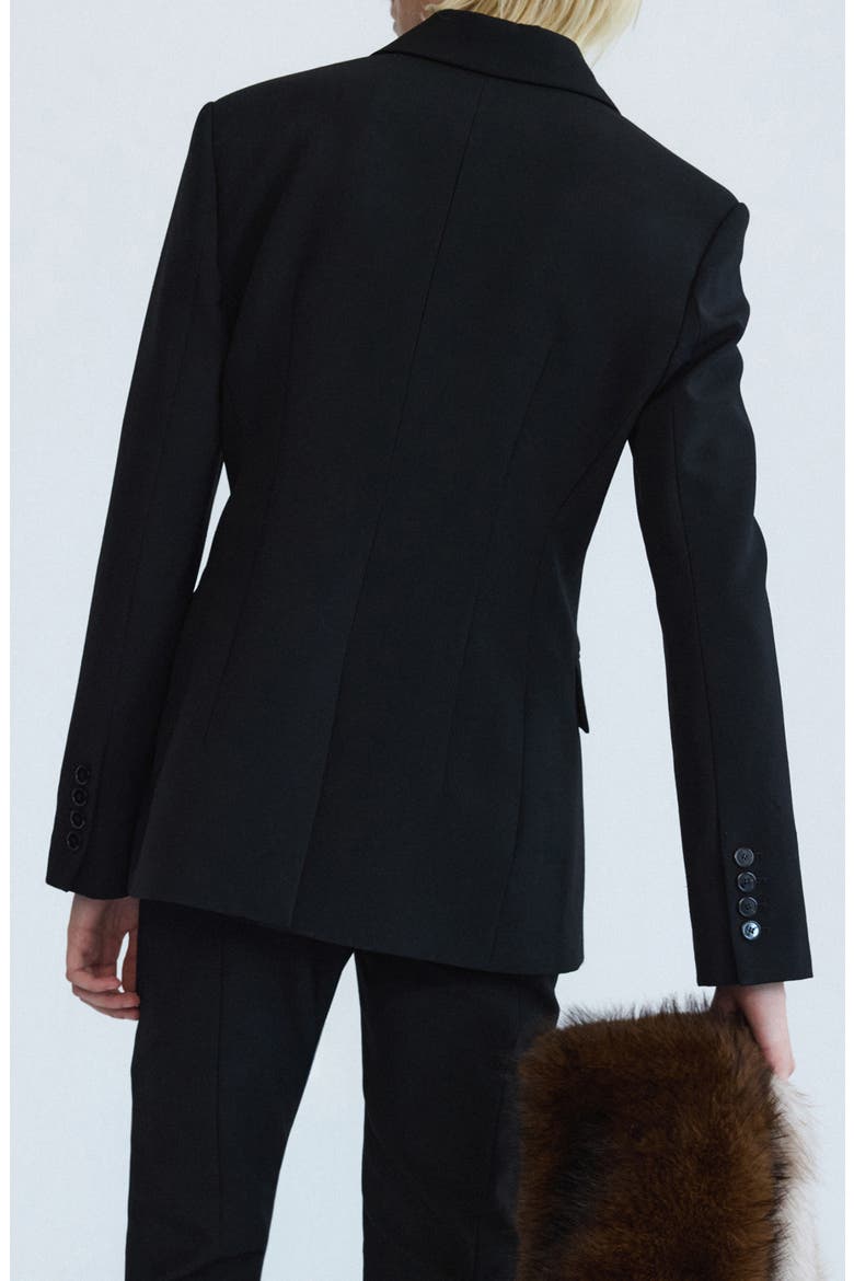 Fitted Wool Blend Jacket, Alternate, color, BLACK
