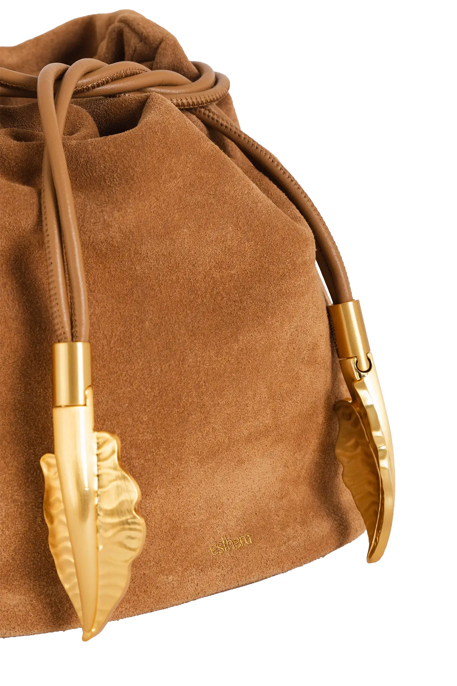 Suede Leather Pouch Bag, Alternate, color, Light Brown