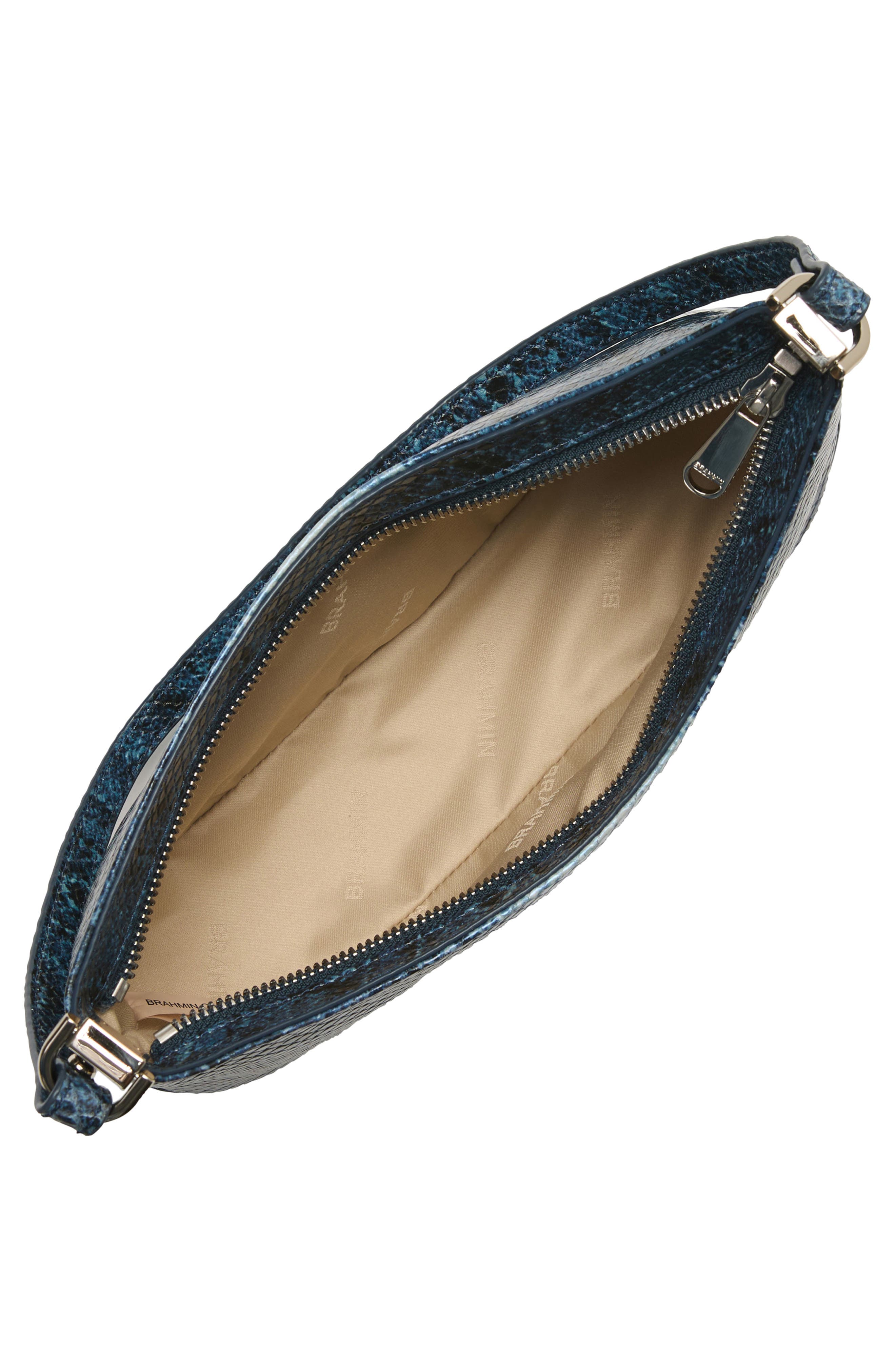 Lilibeth Croc Embossed Leather Shoulder Bag, Alternate, color, VINTAGE INDIGO