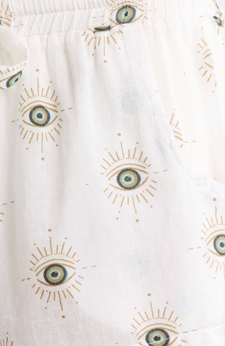 Elan Evil Eye Cover-Up Shorts, Alternate, color, White Evil Eye