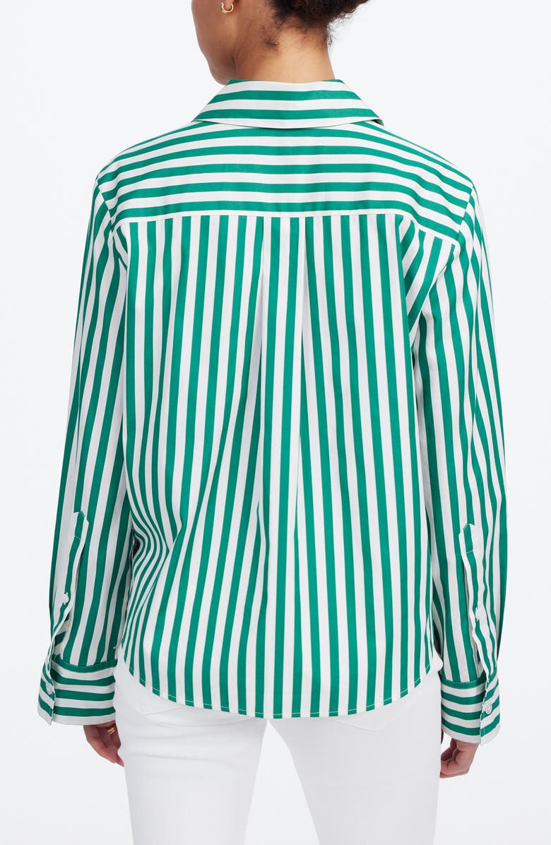 Madewell Poplin Easy Y-Neck Button-Up Shirt, Alternate, color, Verdant Green