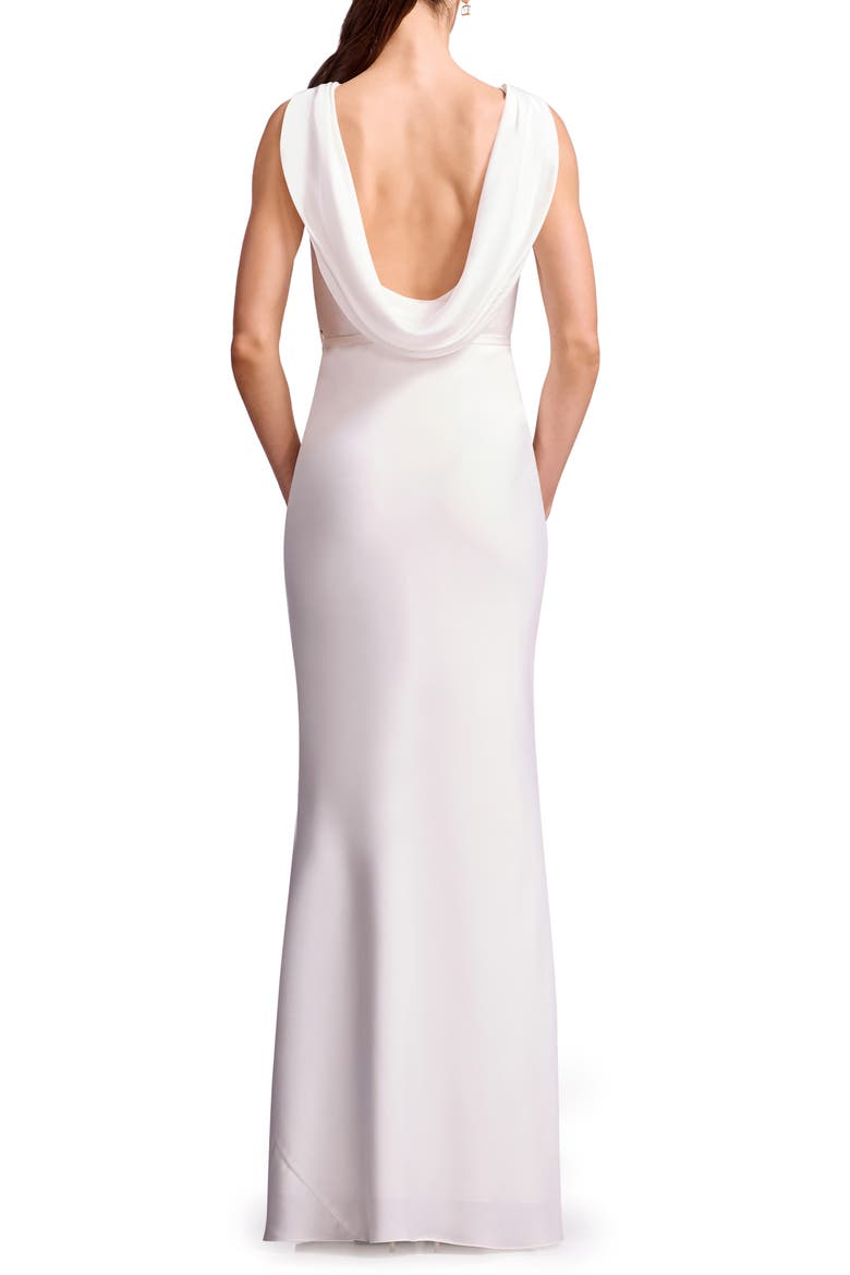 Eloise Floral Cowl Back Gown, Alternate, color, WHITE