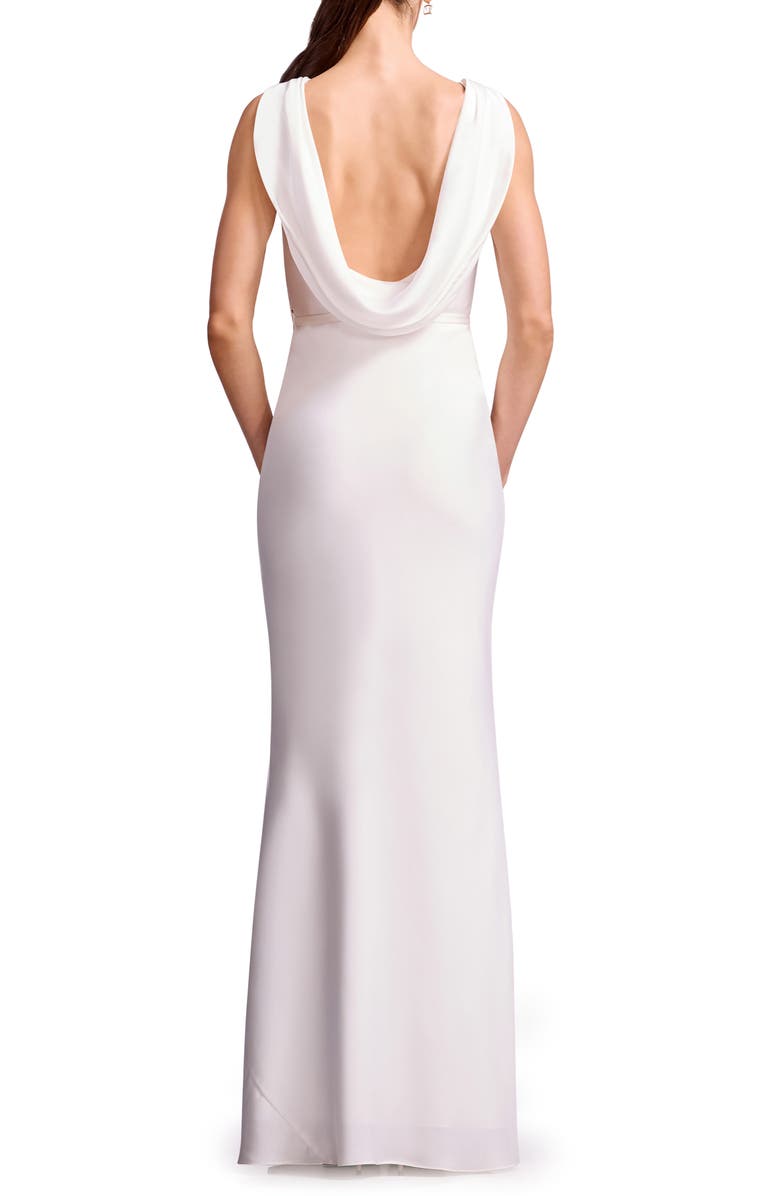 Dress the Population Eloise Floral Cowl Back Gown, Alternate, color, White