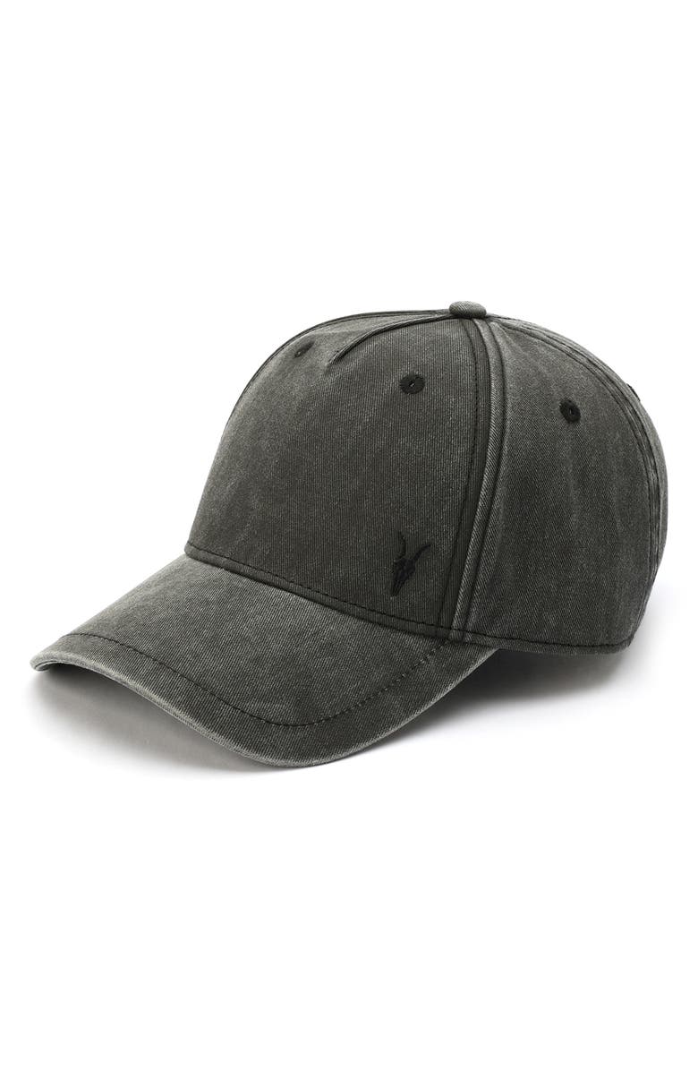 AllSaints Ramskull Baseball Cap, Main, color, Washed Black
