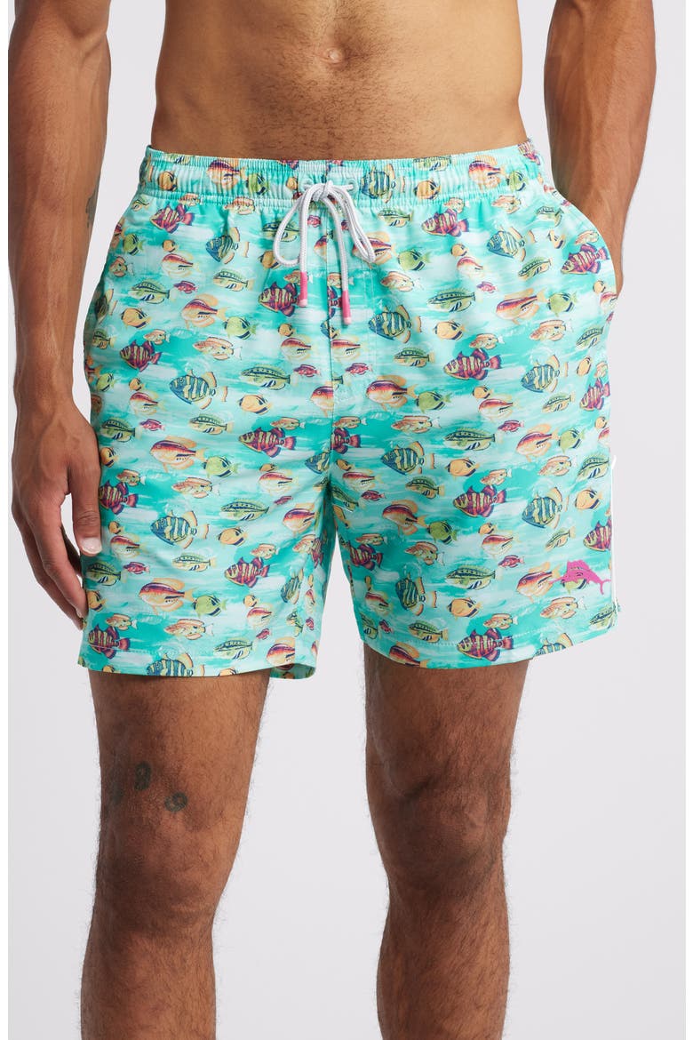 Naples Fintastic Swim Trunks, Main, color, KOHALA TEAL