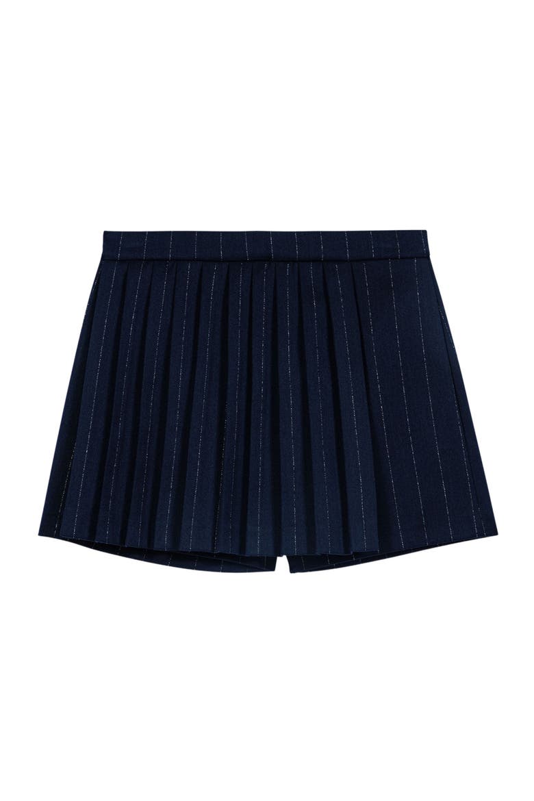Tailored shorts with lurex, Alternate, color, Navy